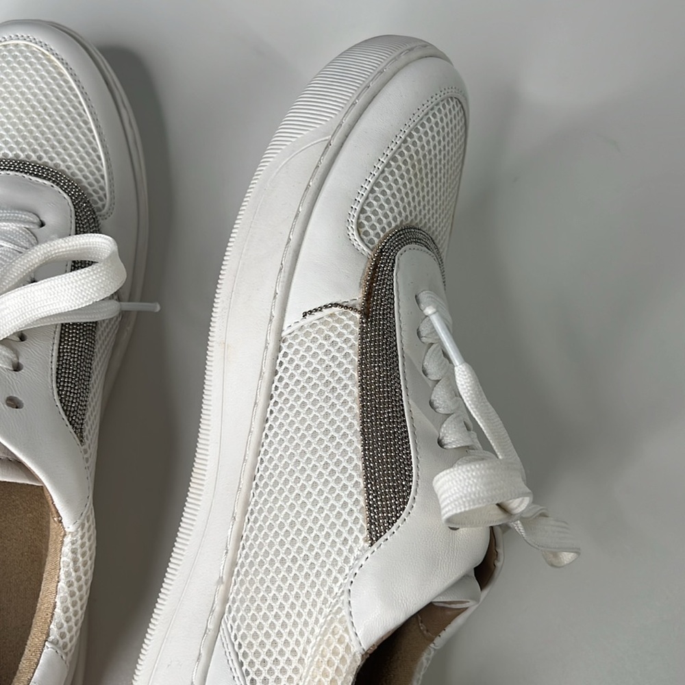 Vaneli Chico white tennis shoes size 9 women’s beaded leather sneakers - Picture 11 of 11